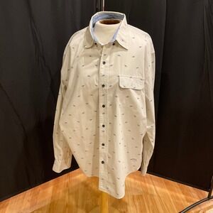 IZOD Saltwater Men's XL Print Long sleeve‎ Button up